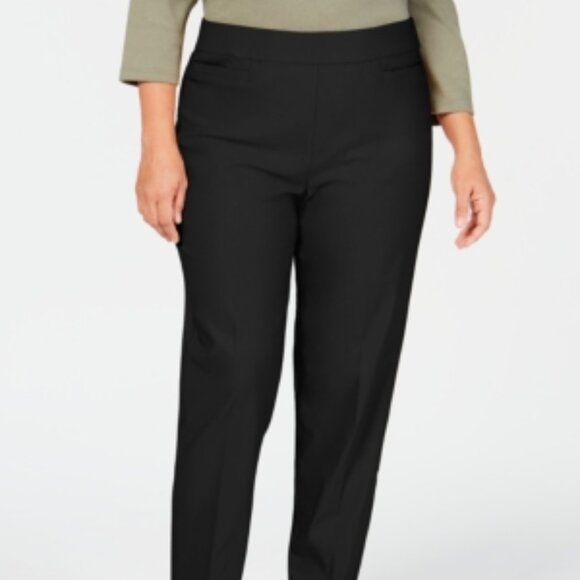 Alfred Dunner Pants - Alfred Dunner Plus Classic Allure Tummy Control Pull-On Pants - Black - Size 22W